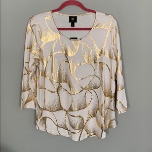 NwT JM collection gold and ivory 3-quarter sleeve
